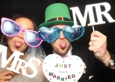 Mr and mrs making memories in the funbooth, that's another one for the photo booth album