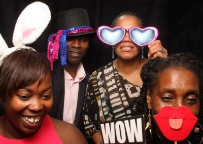 Party Guests strike a pose in Photo Booth party hire by Funbooth